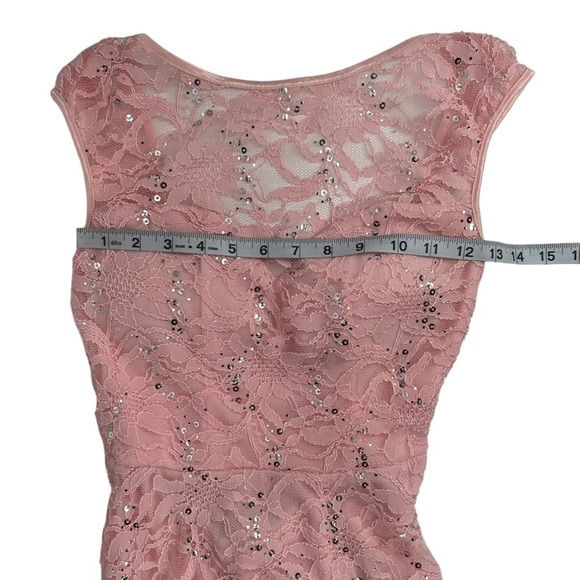 B. Smart Pink High Low Lace Lined Sequin Dress Size 3 Women’s - Picture 4 of 5